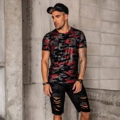 REPRESENTAÇÃO JEANS Men's Black Destroyed Denim Shorts - 33732