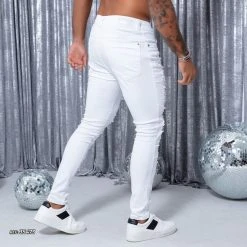 REPRESENTAÇÃO JEANS Men White Pants Slim Destroyed - 35473