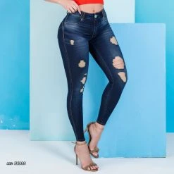 PIT BULL JEANS Women Super Skinny Pants Destroyed Modern - 36999