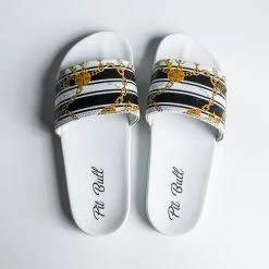 PIT BULL JEANS Lightweight Slipper With Stripe And Chain Print - 37107 Women