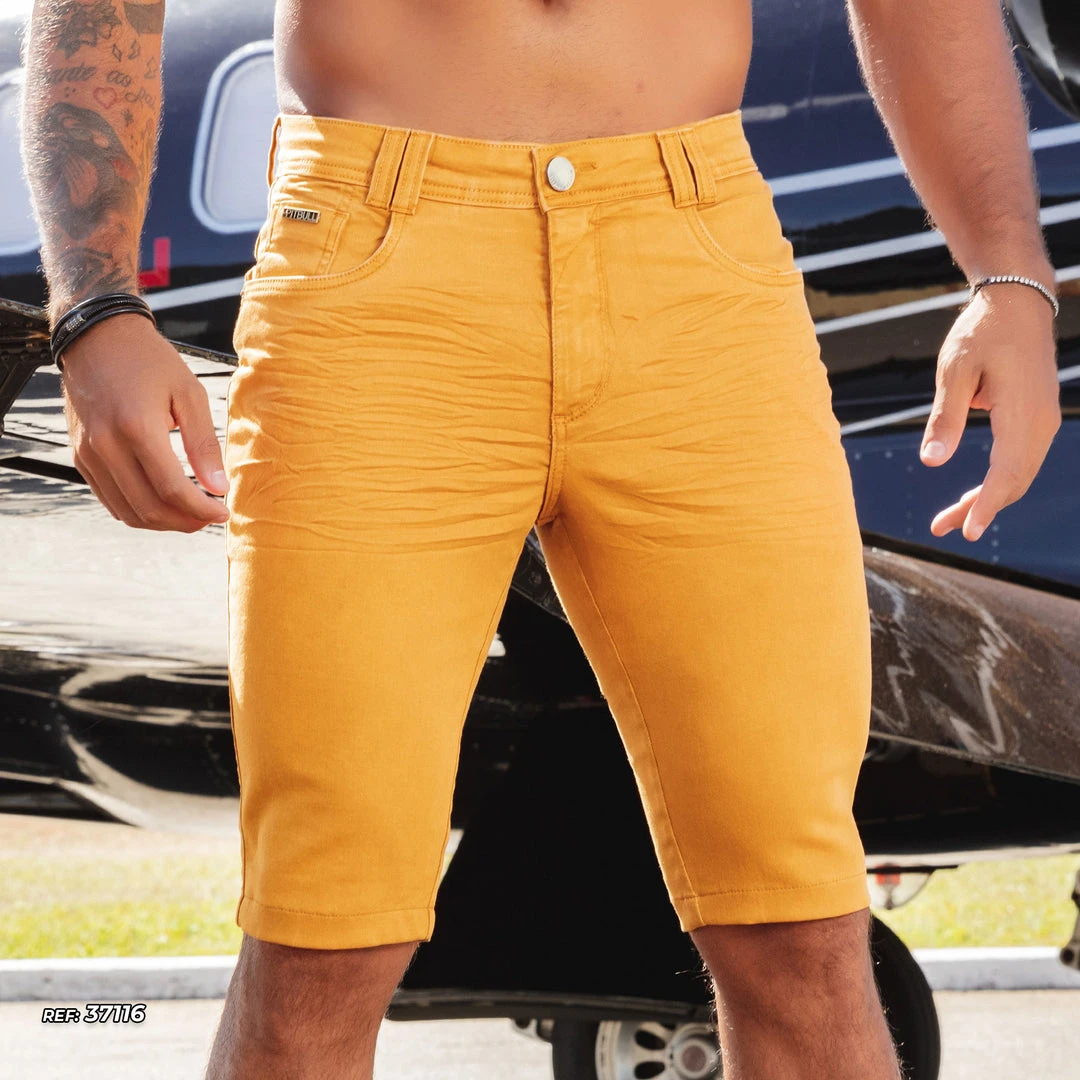 PIT BULL JEANS Men's Mustard Shorts - 37116 3 PIT BULL JEANS Men's Mustard Shorts - 37116