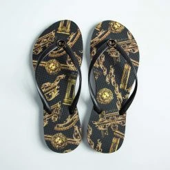 PIT BULL JEANS Women's Slipper Anatomical Model With Gold Print - 37119