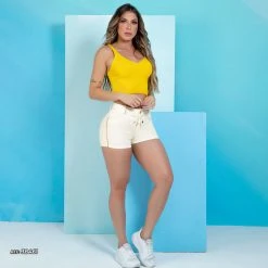 PIT BULL JEANS Shorts White With Gold Luxury - 38461