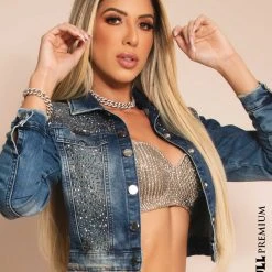 PIT BULL JEANS Identity 39439 - Premium Jeans Jacket With Hand Embroidered Beads