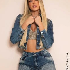 PIT BULL JEANS Identity 39439 - Premium Jeans Jacket With Hand Embroidered Beads