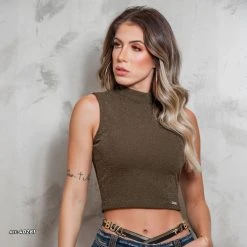 PIT BULL MALHA WOMEN SLEEVELESS CROPPED TOP - 40281 12 PIT BULL MALHA WOMEN SLEEVELESS CROPPED TOP - 40281