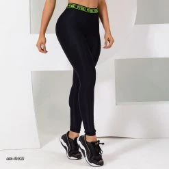 PL FITNESS Black Legging Pants Neon Details - 41482 Women