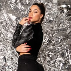 PL REPRESENTAÇÃO MALHA WOMEN LONG SLEEVE CROPPED TOP - 41673 Turbo Collection