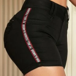 PIT BULL JEANS Identity 41748 - Black Long Denim Shorts With Butt Lift Effect