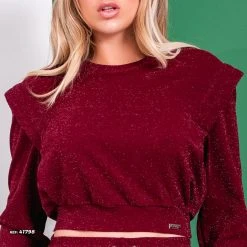 PL REPRESENTAÇÃO MALHA WOMEN LONG SLEEVE CROPPED TOP - 41798 Turbo Collection