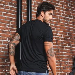 PL REPRESENTAÇÃO MALHA Turbo Collection Men's Black Skull Rock T-shirt - 42017