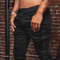 PL JEANS Men's Black Straight Pants - 42482 Turbo Collection 11 PL JEANS Men's Black Straight Pants - 42482 Turbo Collection