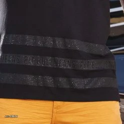 PL MALHA Black V-neck With Shine - 59414