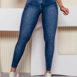 PIT BULL JEANS Women's Skinny Jeans With Destroyed - 59636 Conecte-Se