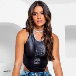 PL REPRESENTAÇÃO MALHA Women Pit Bull Jeans Bodysuit - 59771