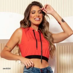 PL MALHA Conecte-Se Crop Top Hooded Sleeveless - 59824