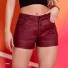 PIT BULL JEANS Women Wine Shorts Push-up Effect - 59873