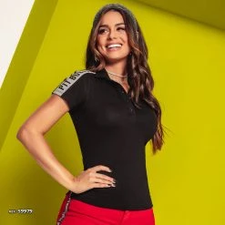 PL MALHA Conecte-Se Women Polo Black - 59979