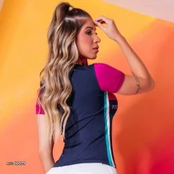 PL REPRESENTAÇÃO MALHA Baby Look Color Block With Logomania - 60079 Women