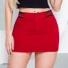 REPRESENTAÇÃO JEANS Red Fitted Mini Skirt - 60091