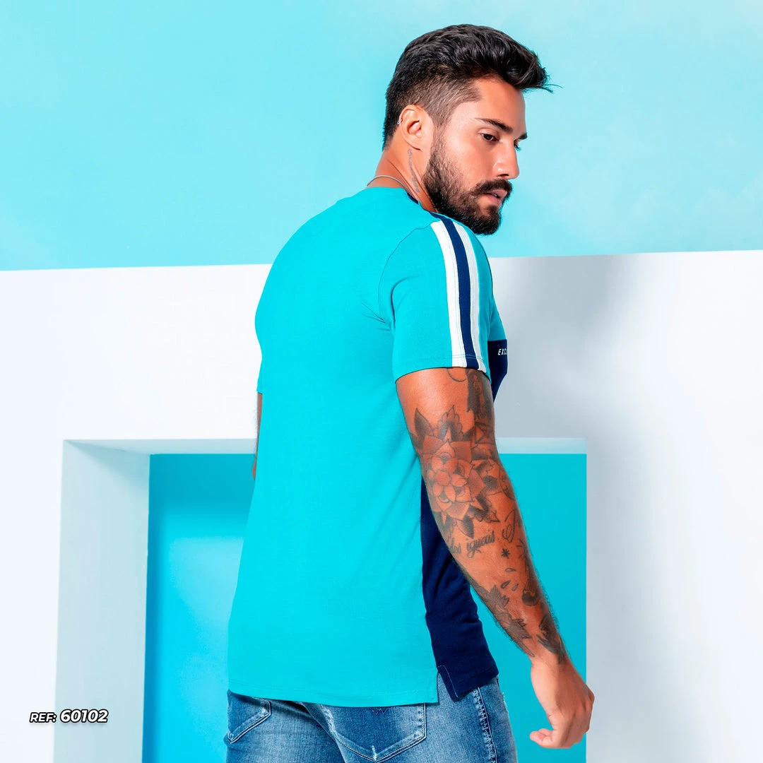 PL REPRESENTAÇÃO MALHA Men's T-shirt Contrast Color With V-neck - 60102 POLERA CUELLO V 4 PL REPRESENTAÇÃO MALHA Men's T-shirt Contrast Color With V-neck - 60102 POLERA CUELLO V