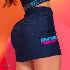 PL REPRESENTAÇÃO MALHA Stylish Skirt With Cargo Pockets And Logomania - 60110 Women