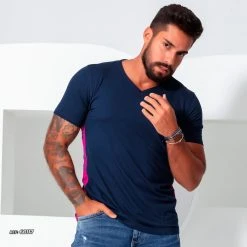 PL REPRESENTAÇÃO MALHA V-neck T-shirt With Logomania - 60117