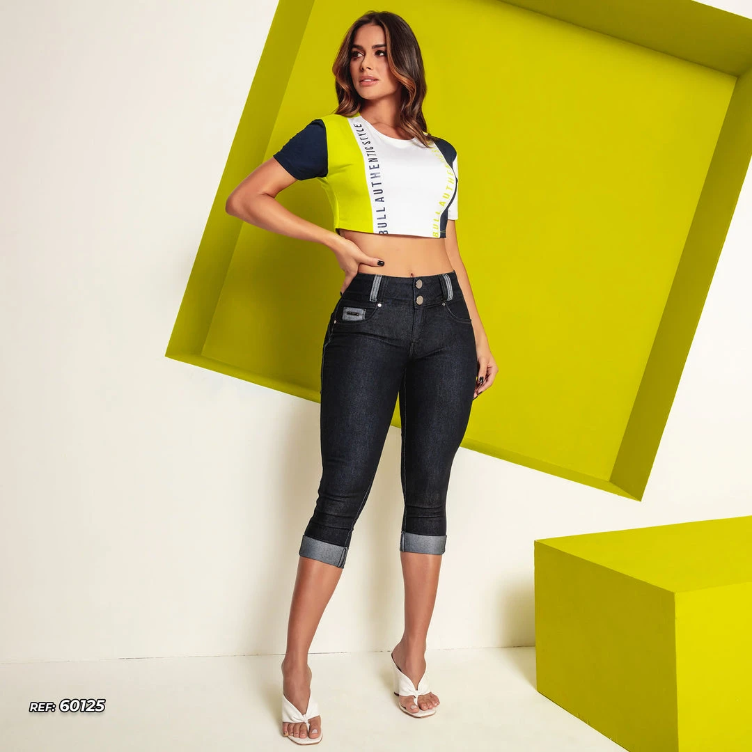 PIT BULL JEANS Dark Denim Capri Pants - 60125 Conecte-Se 8 PIT BULL JEANS Dark Denim Capri Pants - 60125 Conecte-Se