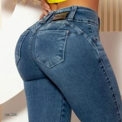 PL JEANS Women Cropped Pants With Magic Waist Effect - 60159