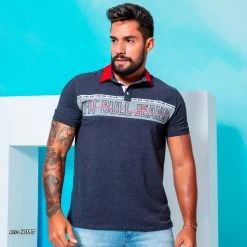 PL REPRESENTAÇÃO MALHA Men's Contrast Color Polo Shirt With Logomania - 60187 Liberty