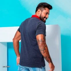 PL REPRESENTAÇÃO MALHA Men's Contrast Color Polo Shirt With Logomania - 60187 Liberty