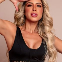 Pit Bull Jeans Official 60222 - Top Fitness Black Neckline With Logomania NEWS 11 Pit Bull Jeans Official 60222 - Top Fitness Black Neckline With Logomania NEWS