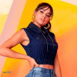 PL JEANS Hooded Blue Cropped - 60233