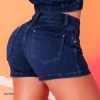 PL JEANS Women's Denim Shorts Dark Blue - 60237