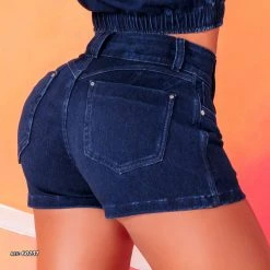 PL JEANS Women's Denim Shorts Dark Blue - 60237