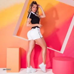 REPRESENTAÇÃO JEANS White Shorts With Pit Bull Logomania - 60248 13 REPRESENTAÇÃO JEANS White Shorts With Pit Bull Logomania - 60248