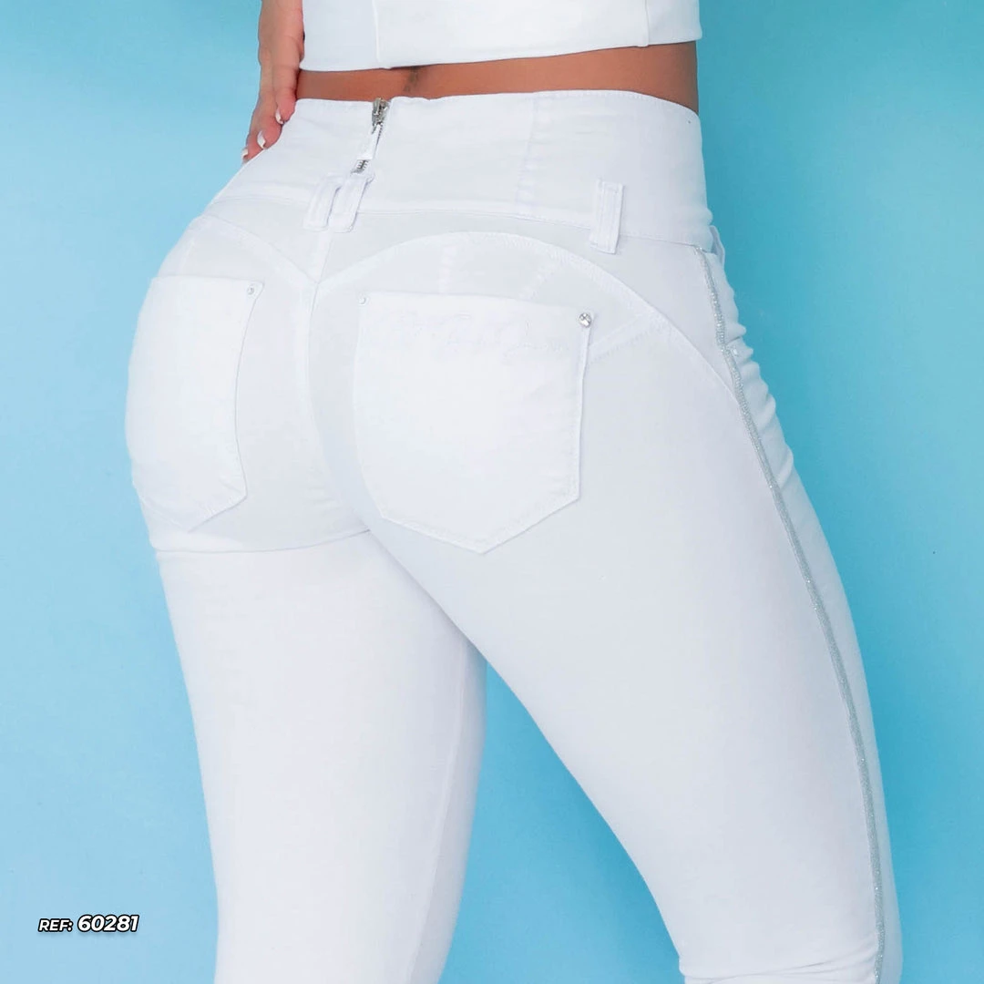 REPRESENTAÇÃO JEANS White Skinny Pants Perfect Waist - 60281 3 REPRESENTAÇÃO JEANS White Skinny Pants Perfect Waist - 60281