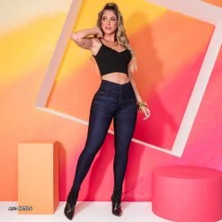 REPRESENTAÇÃO JEANS Skinny Bicolor Pants With Magic Waistband - 60524