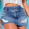 PL JEANS 60540 - Destroyed Denim Skort