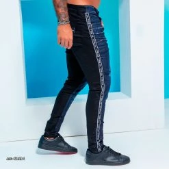 PL REPRESENTAÇÃO JEANS Men's Bicolor Pants With Destroyed - 60594