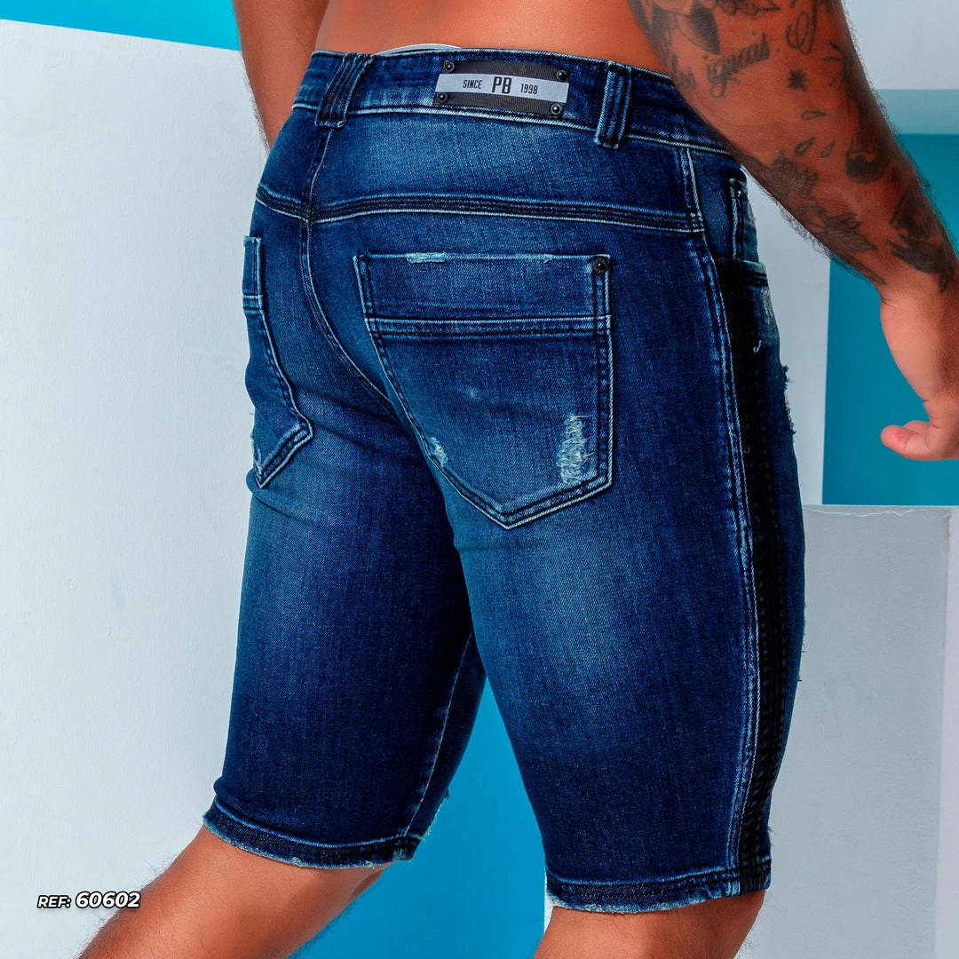 PL REPRESENTAÇÃO JEANS Men's Denim Straight Shorts With Destroyed - 60602 Liberty 5 PL REPRESENTAÇÃO JEANS Men's Denim Straight Shorts With Destroyed - 60602 Liberty