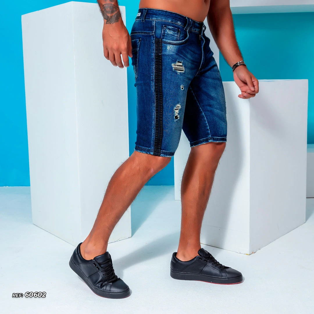 PL REPRESENTAÇÃO JEANS Men's Denim Straight Shorts With Destroyed - 60602 Liberty 7 PL REPRESENTAÇÃO JEANS Men's Denim Straight Shorts With Destroyed - 60602 Liberty