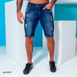 PL REPRESENTAÇÃO JEANS Men's Denim Straight Shorts With Destroyed - 60602 Liberty 12 PL REPRESENTAÇÃO JEANS Men's Denim Straight Shorts With Destroyed - 60602 Liberty