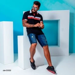 PL REPRESENTAÇÃO JEANS Men's Denim Straight Shorts With Destroyed - 60602 Liberty 15 PL REPRESENTAÇÃO JEANS Men's Denim Straight Shorts With Destroyed - 60602 Liberty