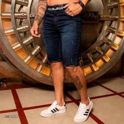 PIT BULL JEANS Movement Destroyed Shorts Dark Jeans - 60606