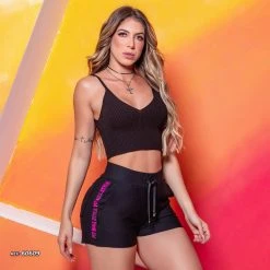 PL REPRESENTAÇÃO MALHA Elastic Shorts Neon Details - 60609 Women