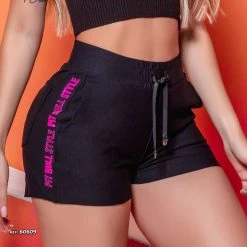 PL REPRESENTAÇÃO MALHA Elastic Shorts Neon Details - 60609 Women