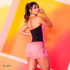 PL REPRESENTAÇÃO MALHA Elastic Shorts Neon Details - 60609 Women