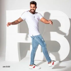 PL REPRESENTAÇÃO JEANS Men's Blue Jeans With Destroyeds - 60615 10 PL REPRESENTAÇÃO JEANS Men's Blue Jeans With Destroyeds - 60615