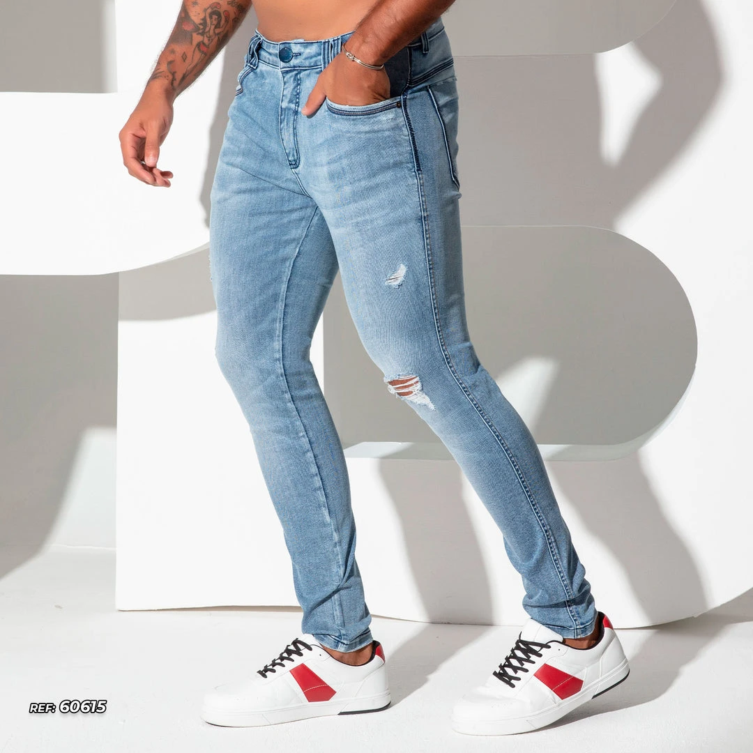 PL REPRESENTAÇÃO JEANS Men's Blue Jeans With Destroyeds - 60615 4 PL REPRESENTAÇÃO JEANS Men's Blue Jeans With Destroyeds - 60615